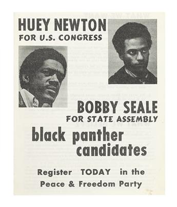 NEWTON, HUEY. Huey Newton for U. S. Congress. Bobby Seale for State Assembly.